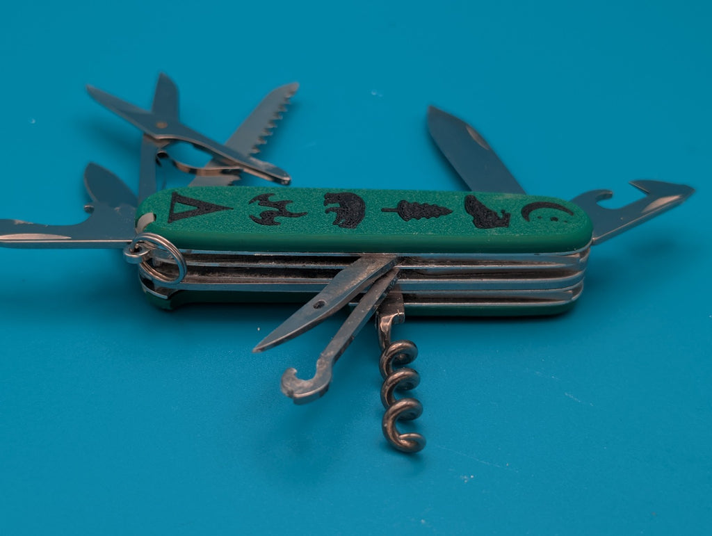 Custom Victorinox Huntsman Green & Black Swiss Army Knife Multi Tool!