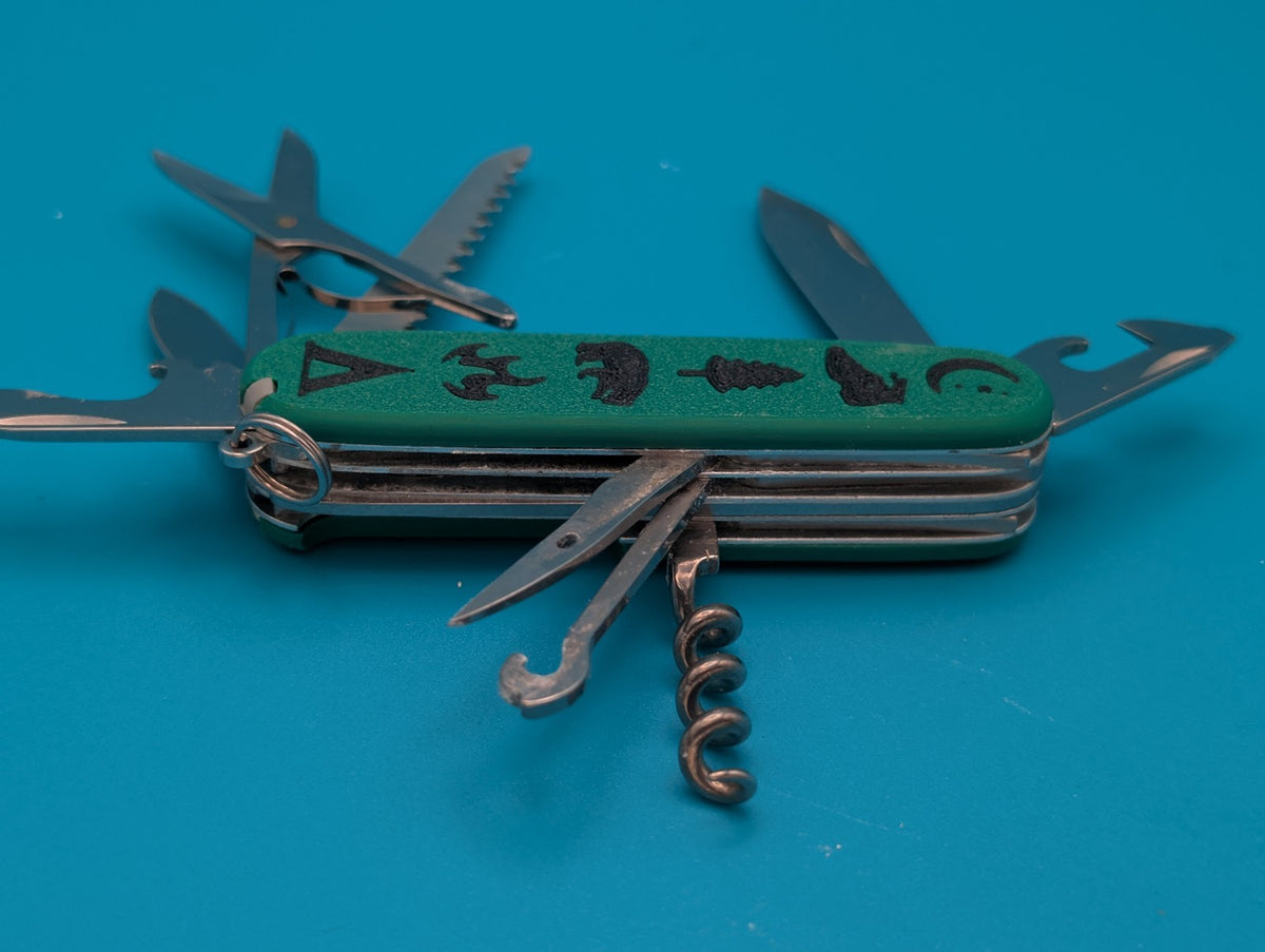 Custom Victorinox Huntsman Green & Black Swiss Army Knife Multi Tool!