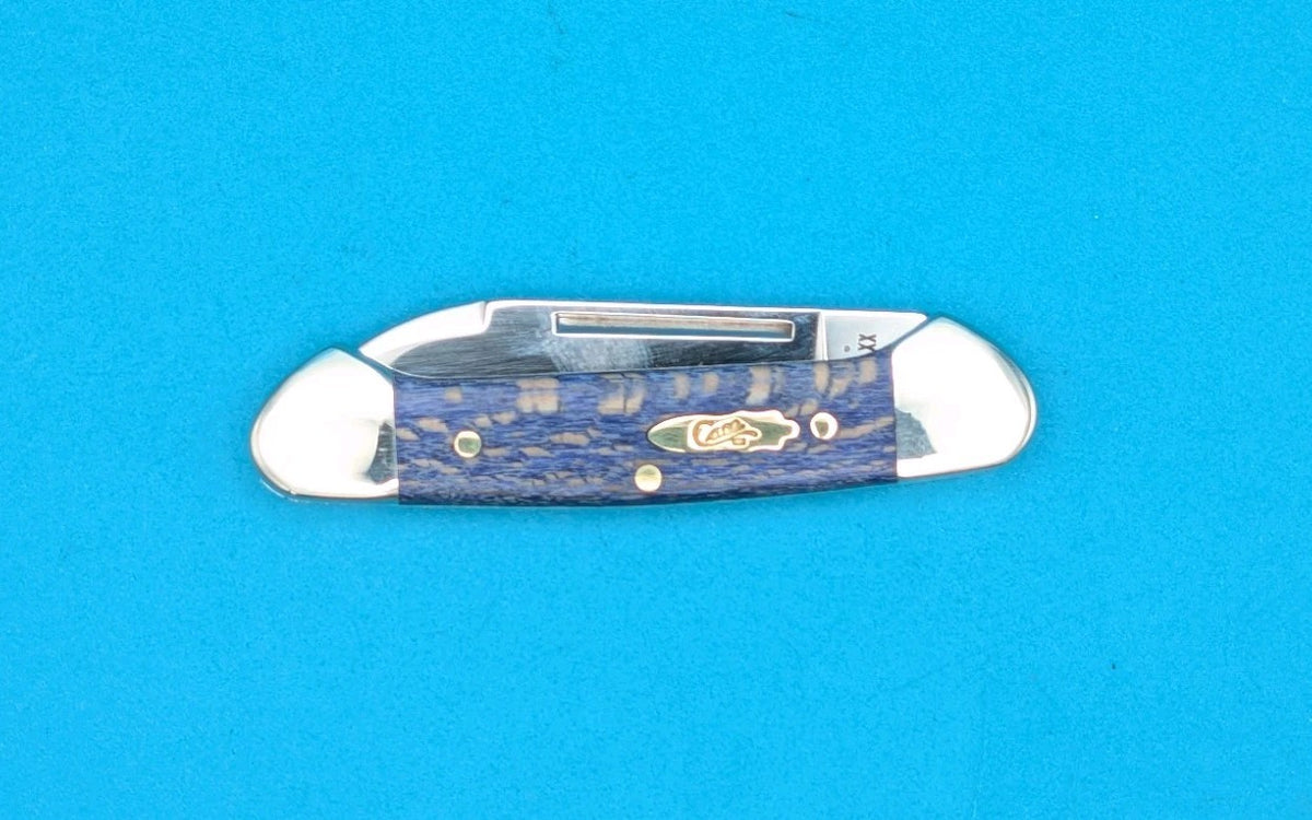 Case XX USA 2025 Smooth Blue Sycamore Wood 63733 Baby Butterbean Pocket Knife!