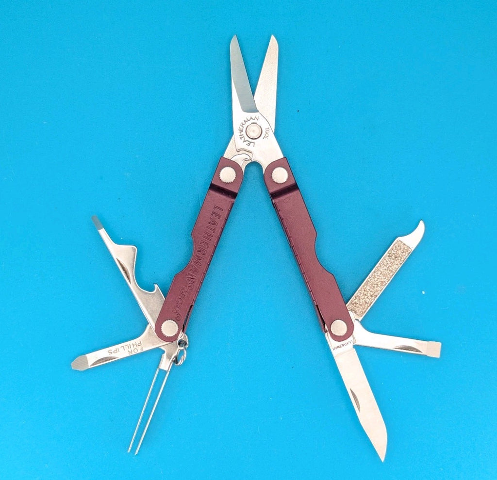Leatherman Micra Multi-Tool, Knife, Scissors, Key Ring, Cherry Red!