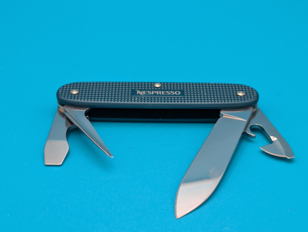 Victorinox Pioneer NESPRESSO Teal Blue Limited Edition Swiss Army Knife! 2018