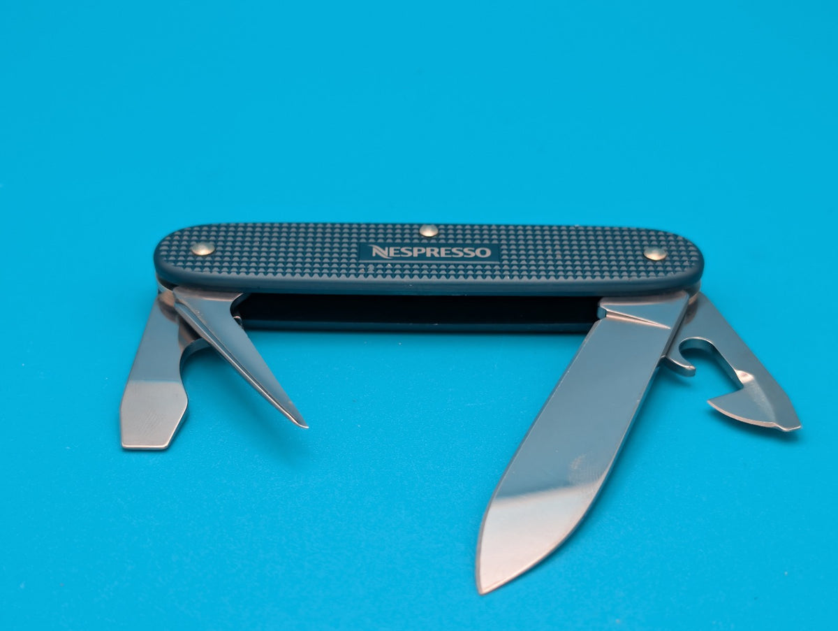 Victorinox Pioneer NESPRESSO Teal Blue Limited Edition Swiss Army Knife! 2018