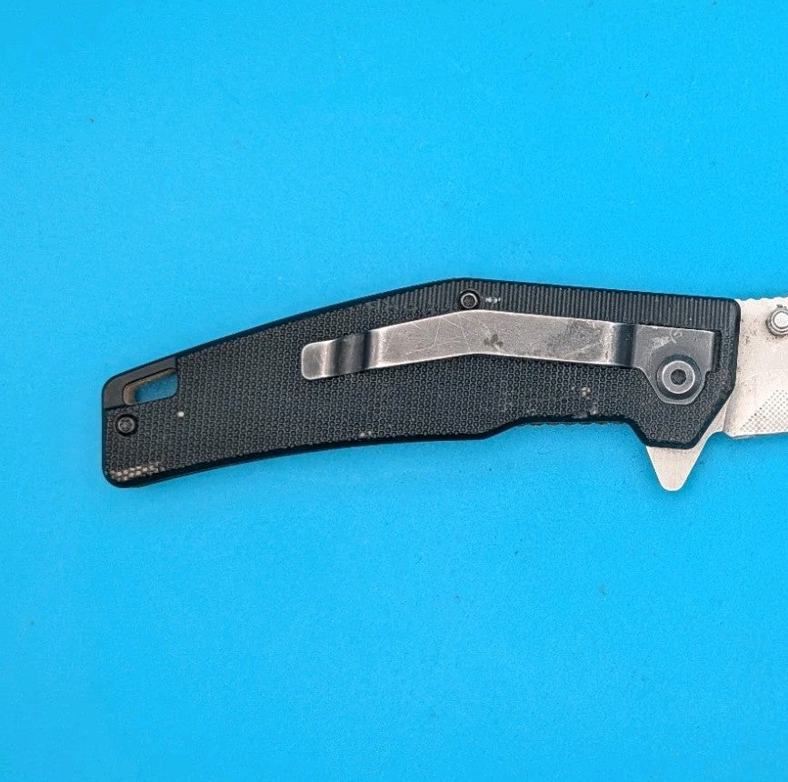 SOG Arche DT Pocketknife Black G10 Handle D2 Drop Point Plain Edge! USED