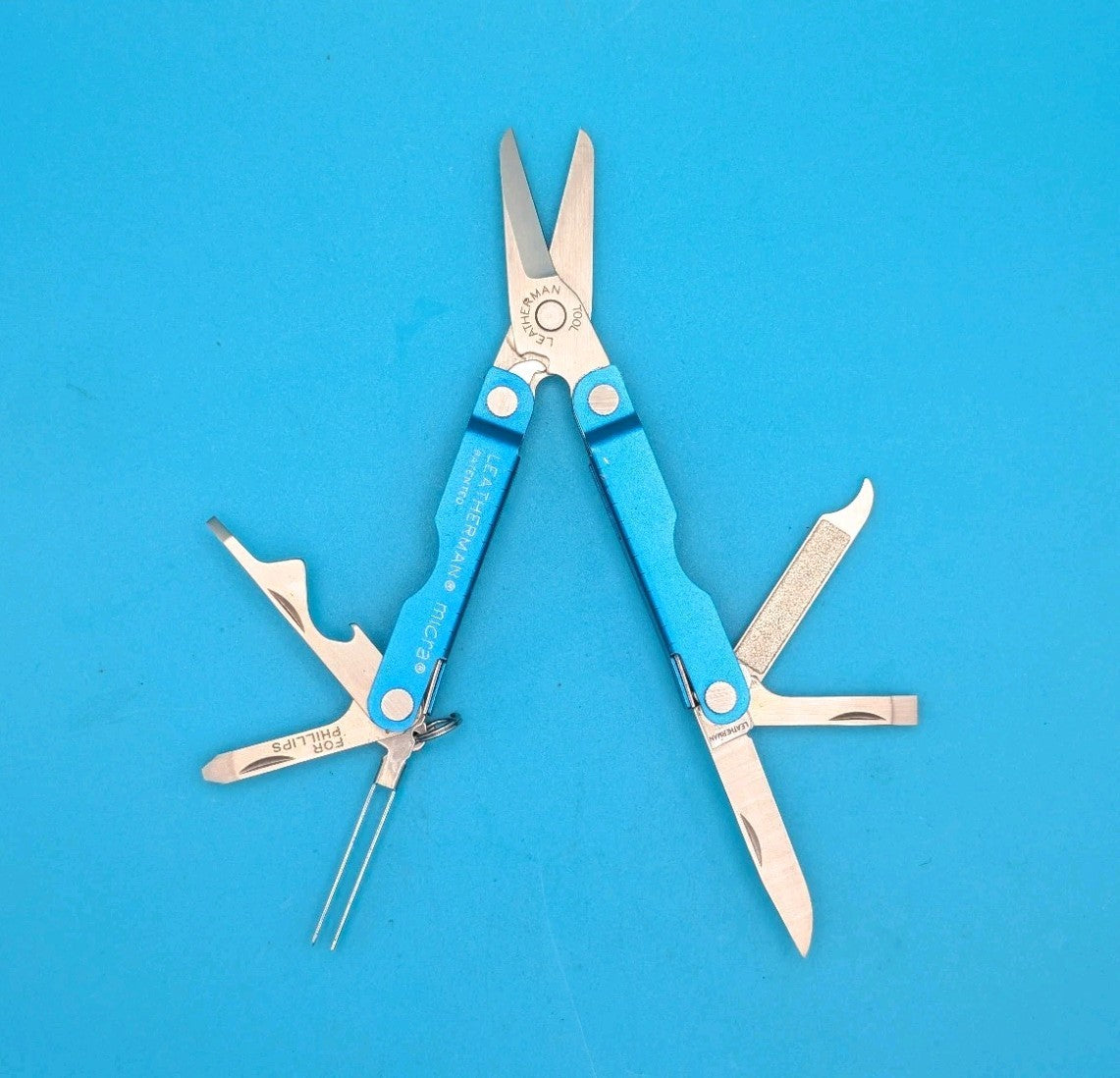 Leatherman Micra Multi-Tool, Knife, Scissors, Key Ring, Blue! *MAC-MOD*