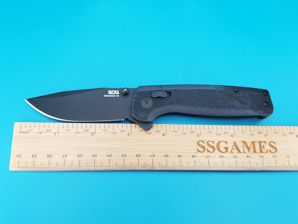 Sog Terminus XR 2.95" D2 Steel Blade Folding Knife! BLACK!