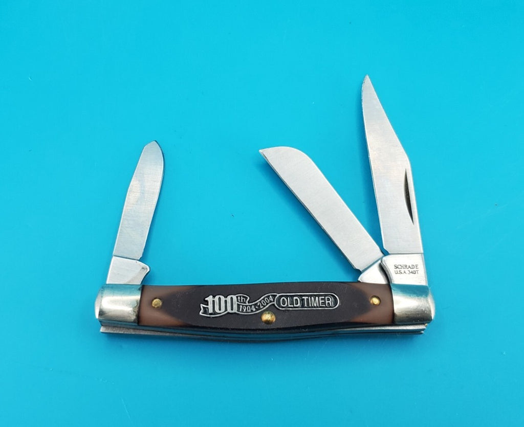 Vintage Schrade USA 340T 100th Anniversary 1904-2004 Three Blade Pocket Knife!