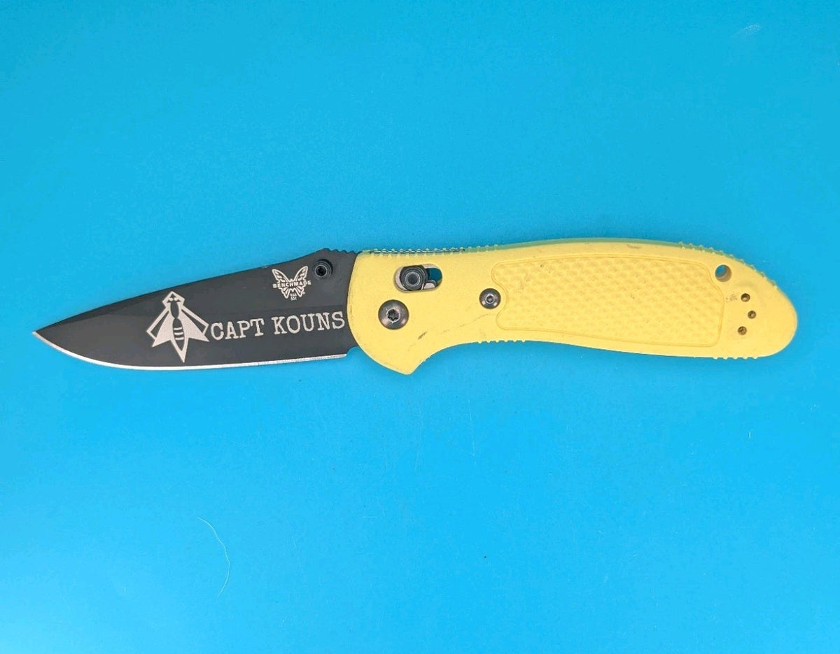 Benchmade 551-S30V Griptilian Yellow Grivory 3.45" CPM S30V Drop Point AXIS LOCK