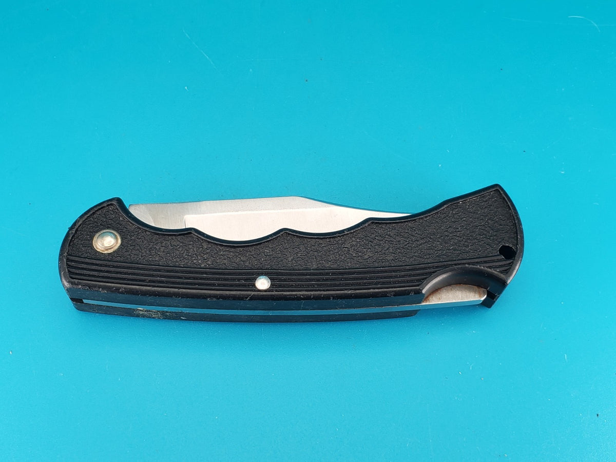 Buck USA 422 Bucklite Black Finger Groove Handle Lockback Knife! 1987 DATE