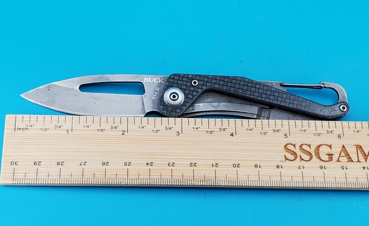 Buck 818 Apex Carbon Fiber Handle Folding Pocket Knife! RARE!