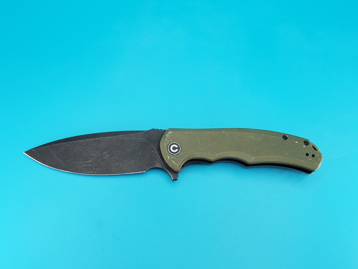 Civivi Praxis Flipper Pocket Knife Plain Edge Blade Green G10