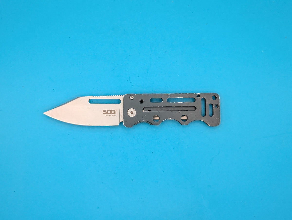SOG Cash Card Frame Lock Knife Stainless Steel Money Clip!
