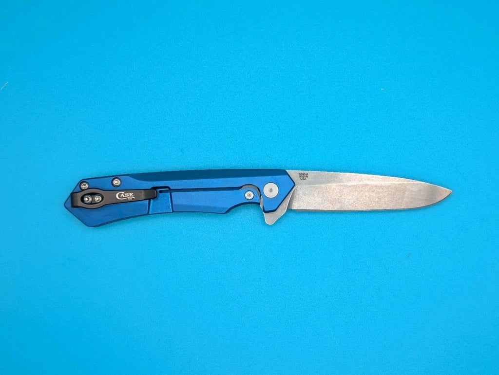 Case XX USA 2024 Blue Anodized S35VN Eagle & Flag 10780 Kinzua Flipper Knife!
