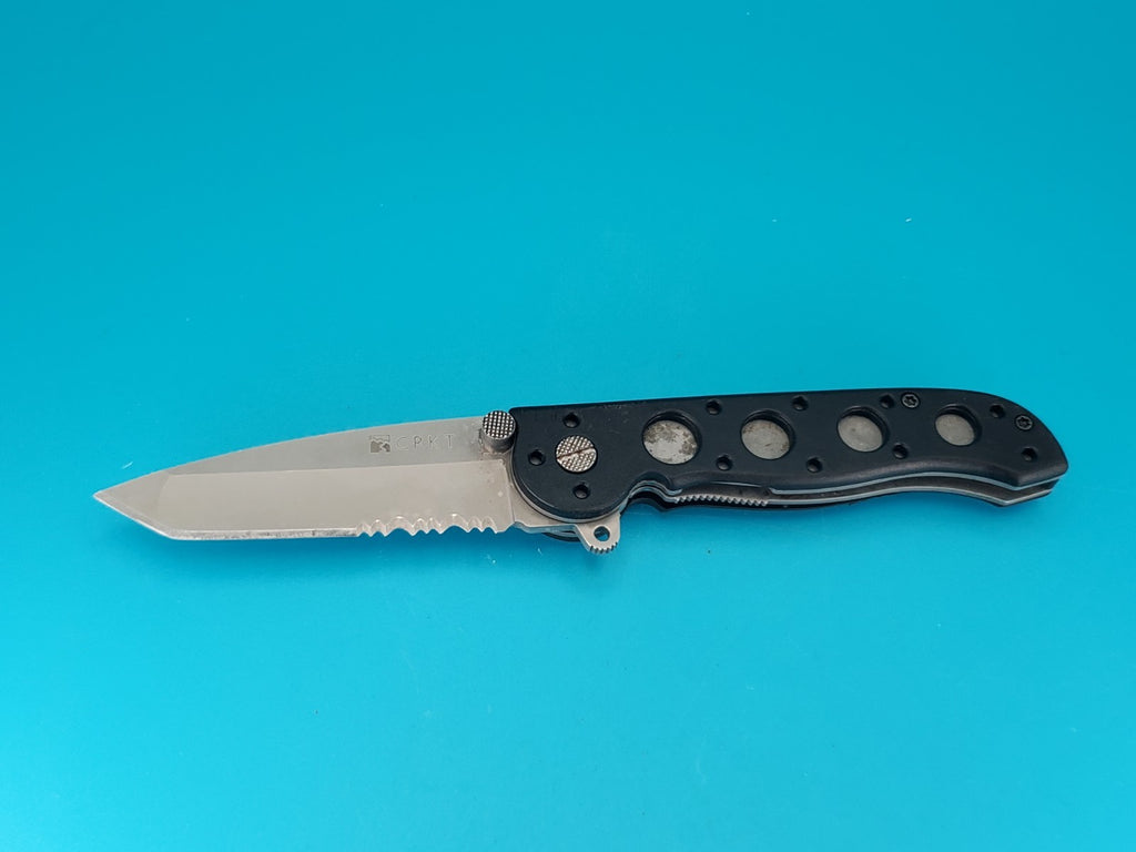 CRKT M16-12Z Black Handle Combo Edge Folding Pocket Knife!