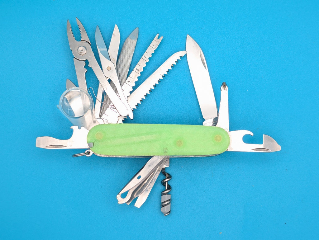 Custom Victorinox SwissChamp Firefly Green Glow in the Dark Knife Multi-Tool!