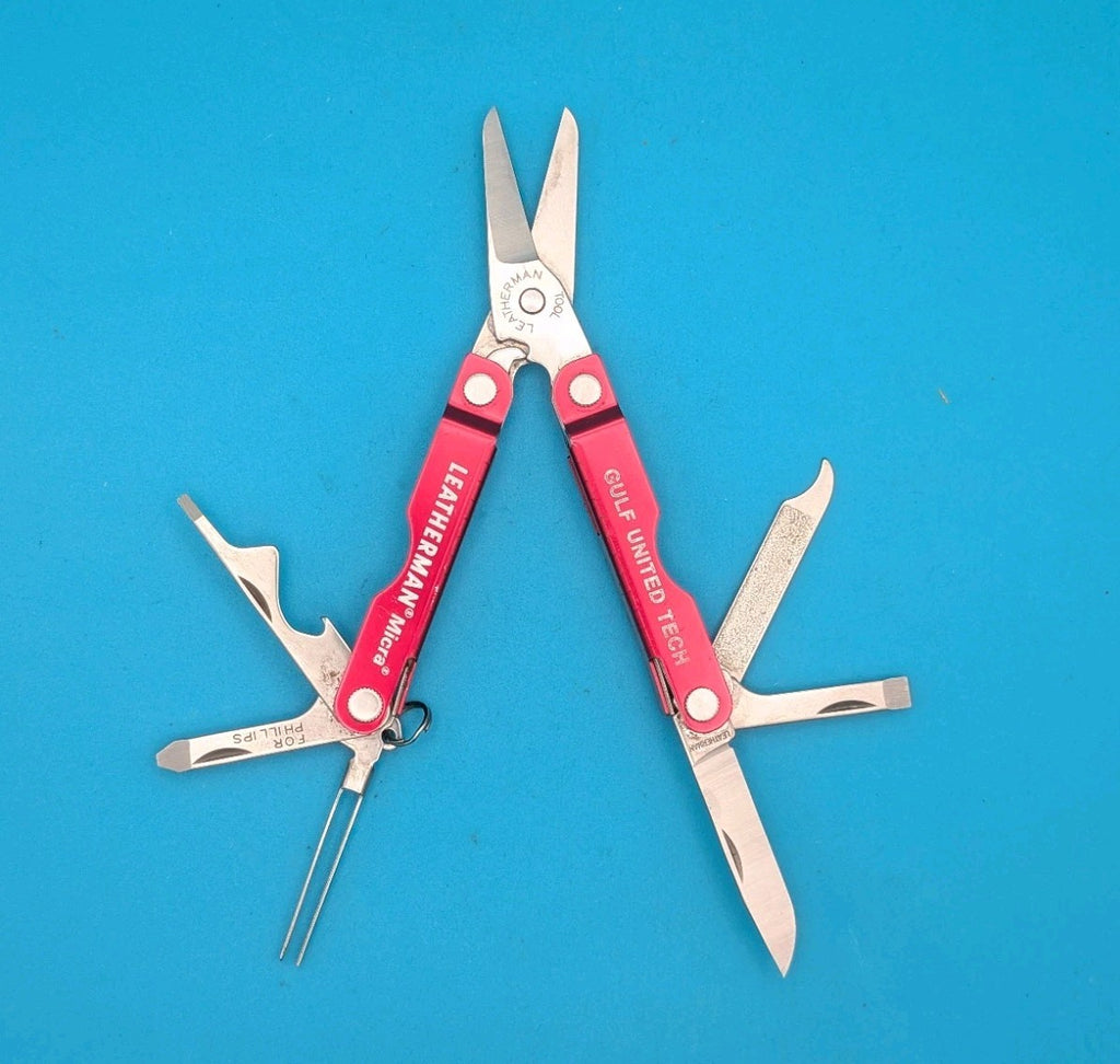 Leatherman Micra Multi-Tool, Knife, Scissors, Key Ring, Red! *GULF UNITED TECH*