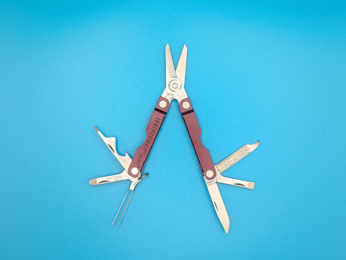 Leatherman Micra Multi-Tool, Knife, Scissors, Key Ring, Maroon!