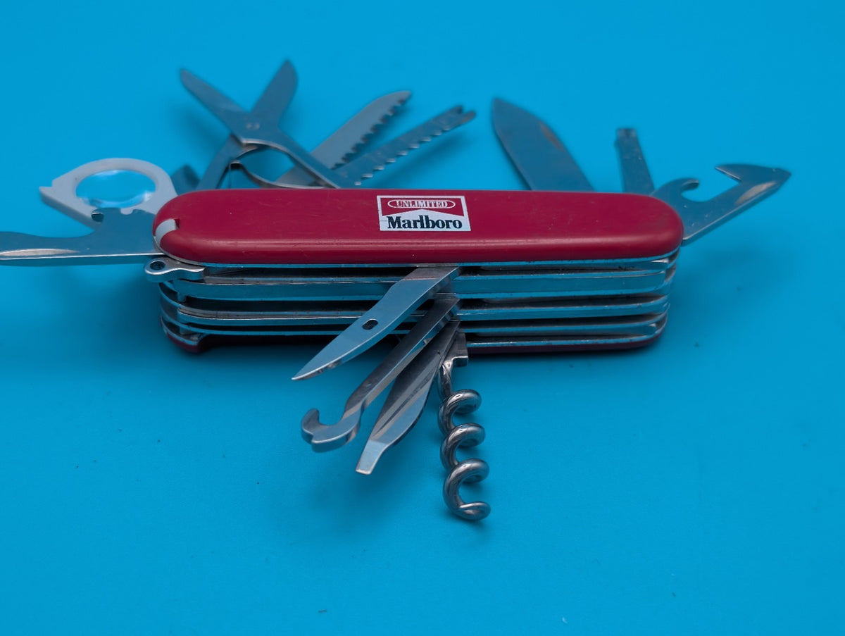 Victorinox Outdoorsman Marlboro Unlimited Swiss Army Knife Multi Tool! W/SHEATH!