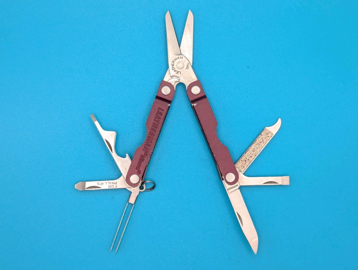 Leatherman Micra Multi-Tool, Knife, Scissors, Key Ring, Maroon!