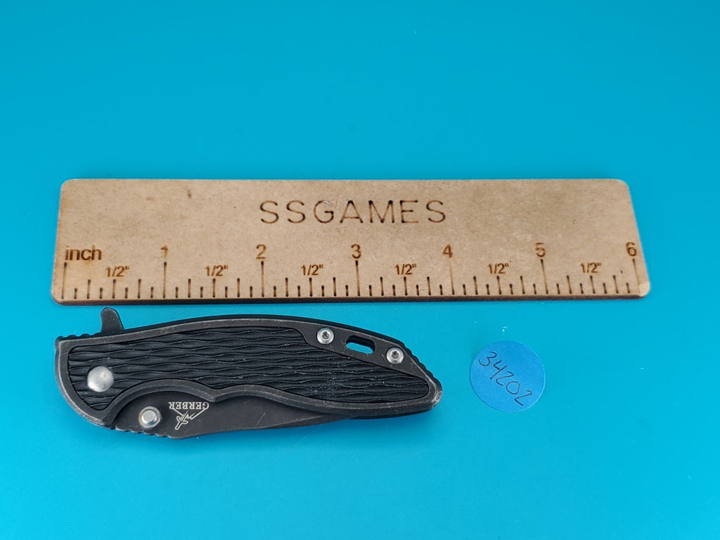 Gerber Torch I Frame Lock Plain Edge Blade Folding Pocket Knife! Black!