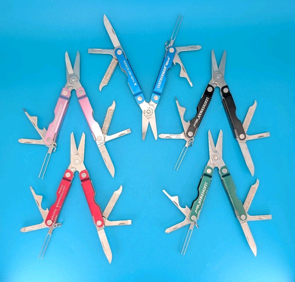 Leatherman Micra Multi-Tool Knife Scissors Key Ring! MIXED COLORS! LOT OF 5!