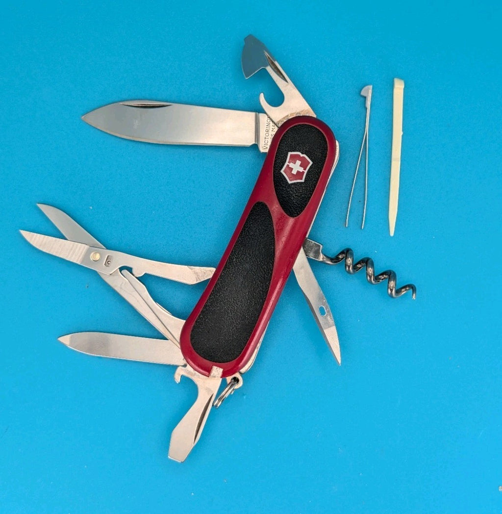 Victorinox Delemont EVOGRIP 14 Red & Black Swiss Army Knife Multi Tool!