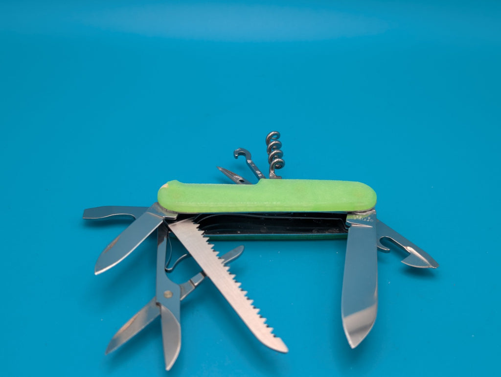 Custom Victorinox Huntsman Firefly Green Glow in the Dark Swiss Army Knife! 91mm