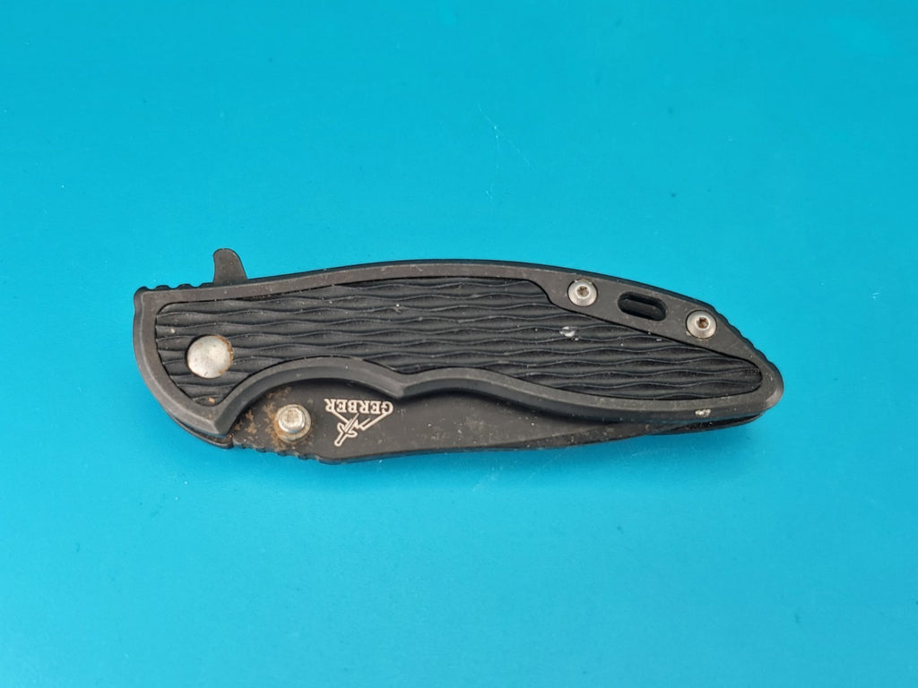 Gerber Torch I Frame Lock Plain Edge Blade Folding Pocket Knife! Black!