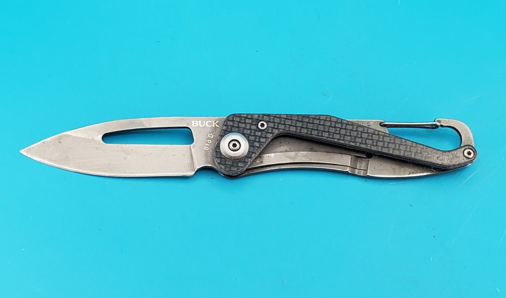 Buck 818 Apex Carbon Fiber Handle Folding Pocket Knife! RARE!