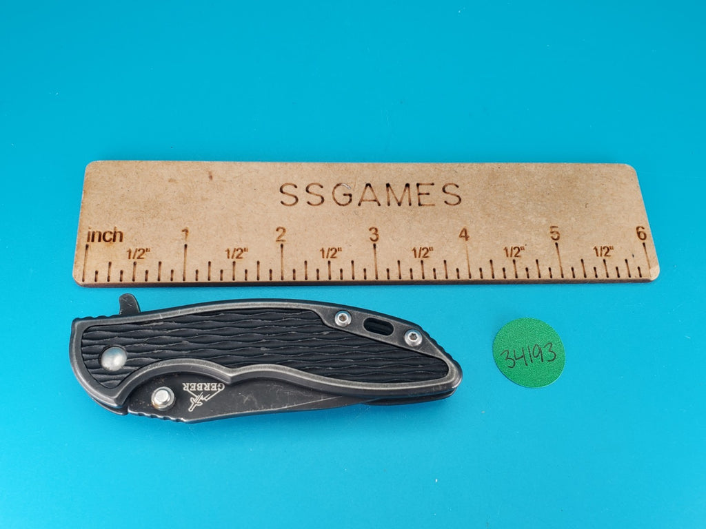 Gerber Torch I Frame Lock Plain Edge Blade Folding Pocket Knife! Black!