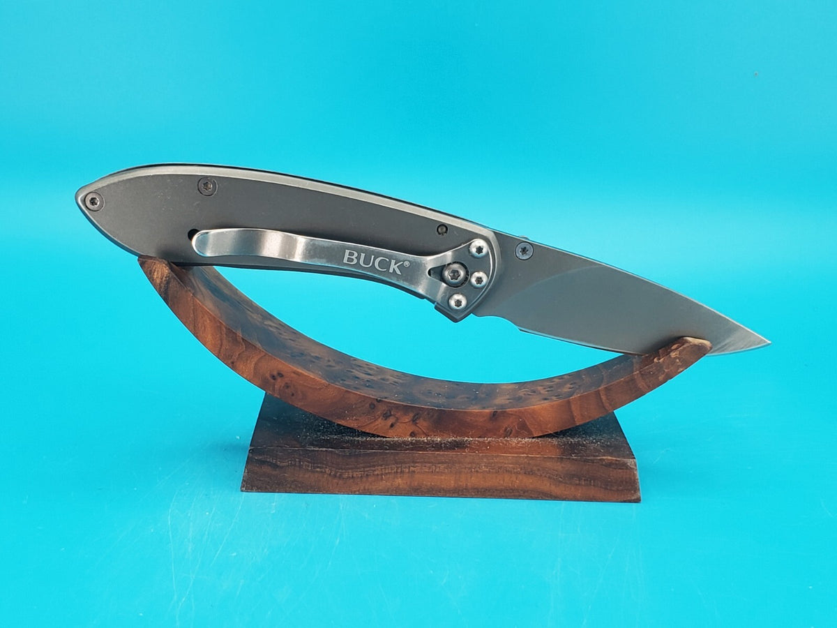 Buck Knives 327 Nobleman Stainless Steel Handle Folding Pocket Knife!