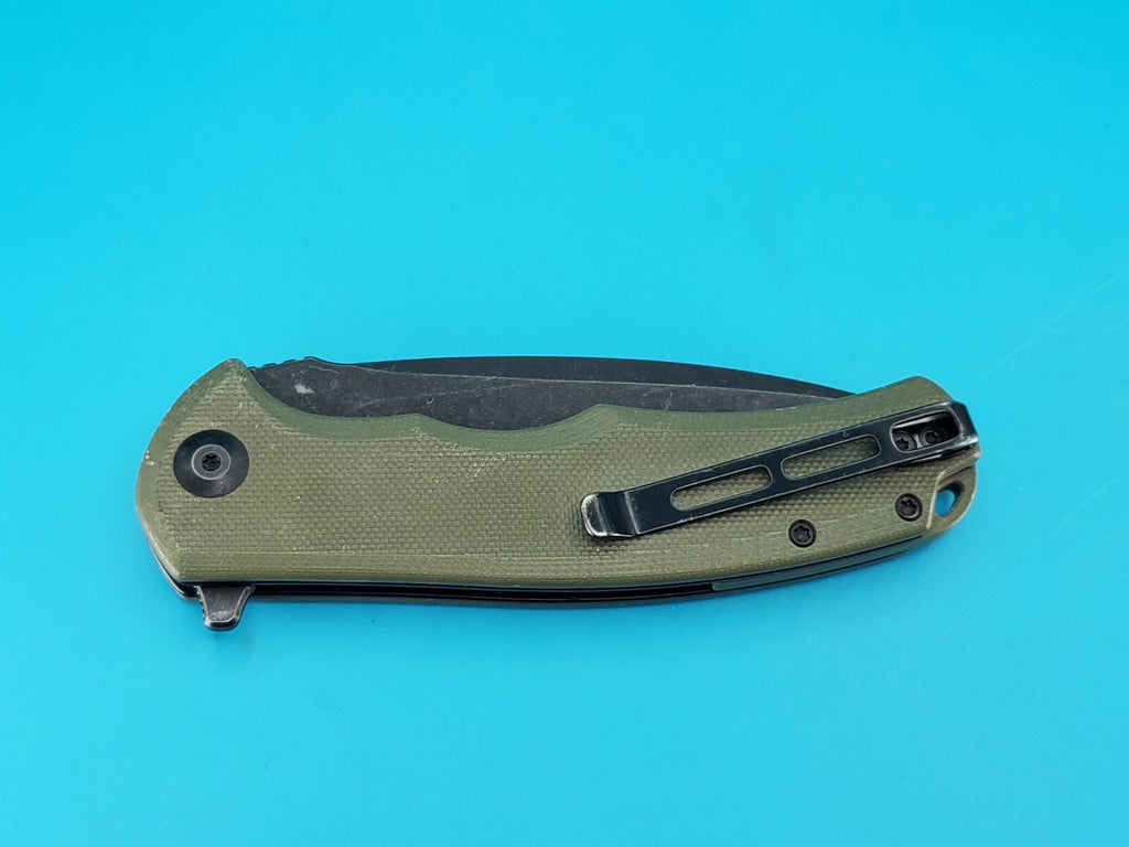 Civivi Praxis Flipper Pocket Knife Plain Edge Blade Green G10