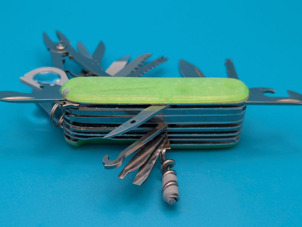Custom Victorinox SwissChamp Firefly Green Glow in the Dark Knife Multi-Tool!