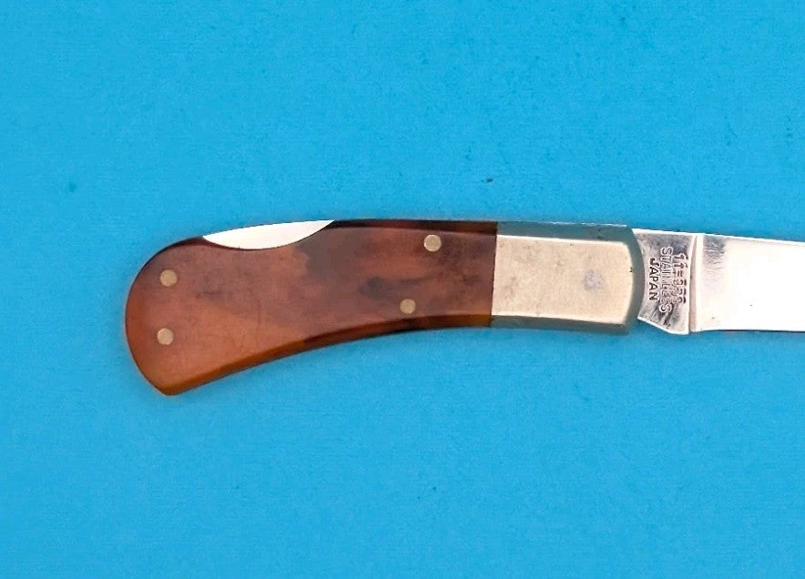 Vintage Edgemark Cavalier Pocket Knife 11-332 Stainless Lockback Japan