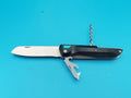 QUECHUA CLAP FOLDING KNIFE NAVAJA MULTITOOL! TRANSLUCENT BLUE!