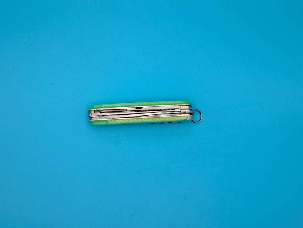 Custom Victorinox Trail Guide Swiss Army Knife! Firefly Green Glowing Scales!