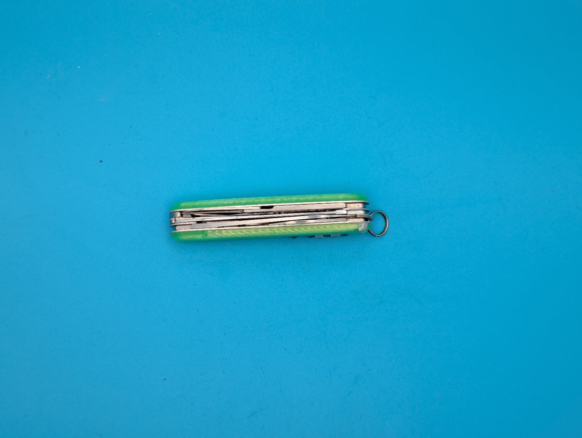 Custom Victorinox Trail Guide Swiss Army Knife! Firefly Green Glowing Scales!