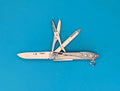 Vintage Original Leatherman Style Red Knife Scissors Multi Tool!