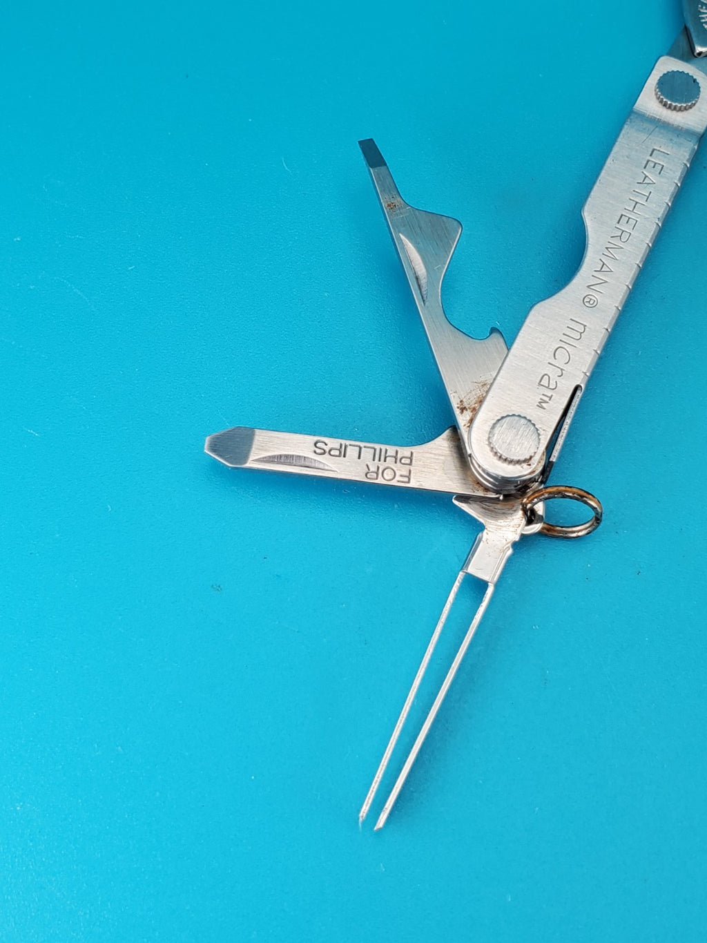Leatherman Micra Multi-Tool, Knife, Scissors, Key Ring, Stainless! *GOLDMINE*