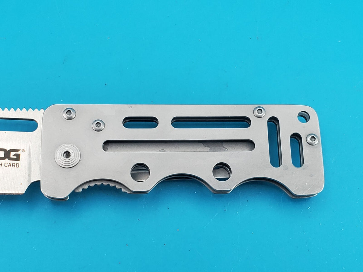 SOG Cash Card Frame Lock Knife Stainless Steel Money Clip!
