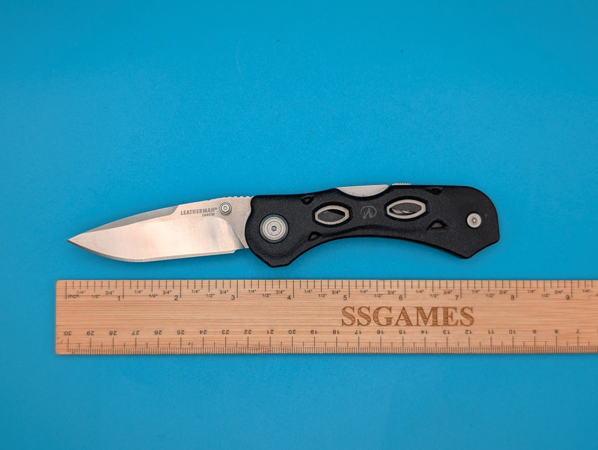 Leatherman K500X Black Lockback Plain Edge Folding Pocket Knife! RARE!