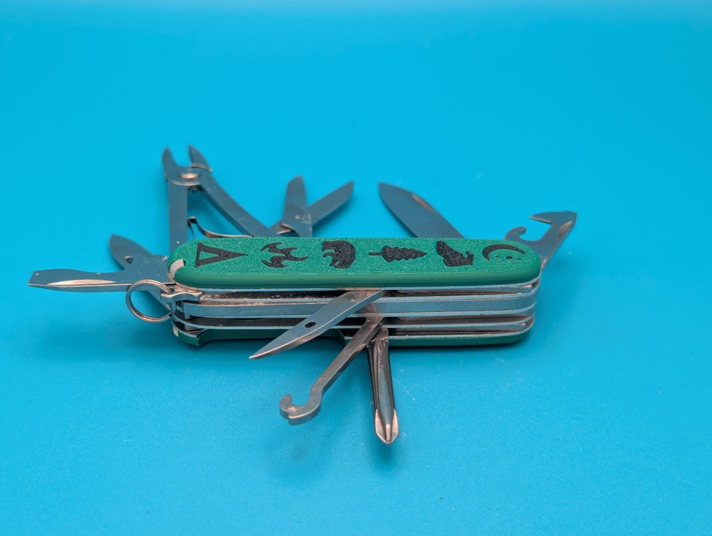 CUSTOM VICTORINOX DELUXE TINKER GREEN & BLACK SWISS ARMY KNIFE MULTI TOOL!