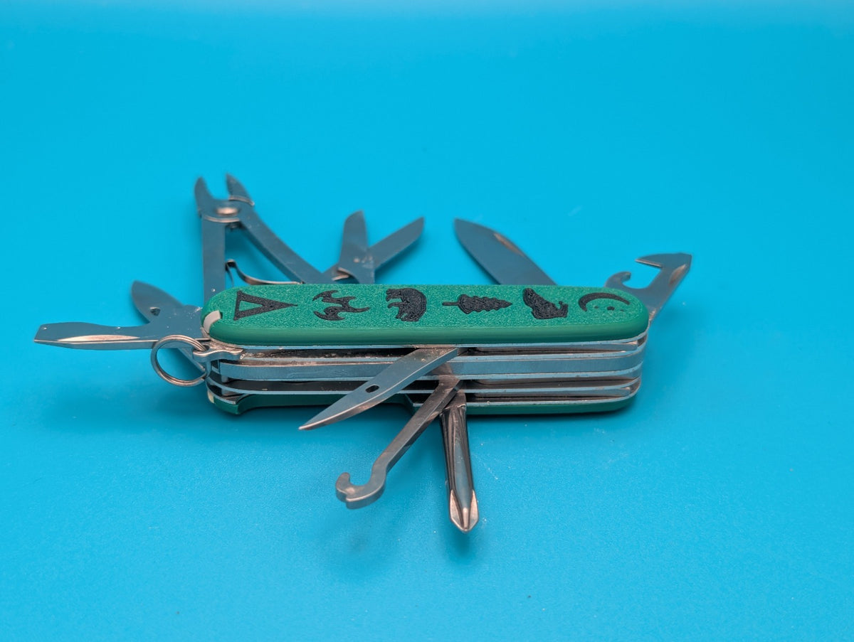 CUSTOM VICTORINOX DELUXE TINKER GREEN & BLACK SWISS ARMY KNIFE MULTI TOOL!