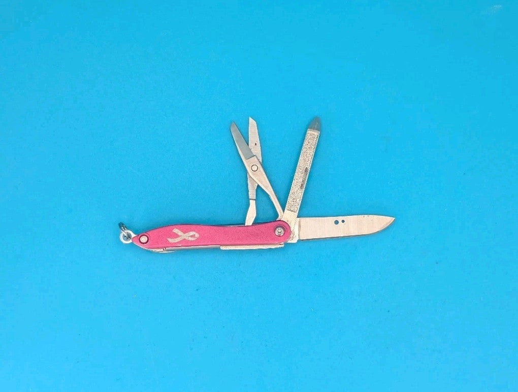 Vintage Original Leatherman Style PINK Knife Scissors Multi Tool!