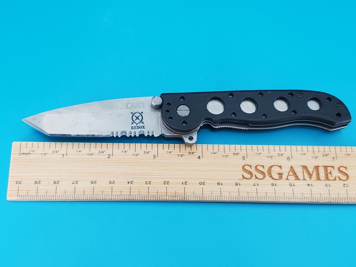 CRKT M16-12Z Black Handle Combo Edge Folding Pocket Knife!