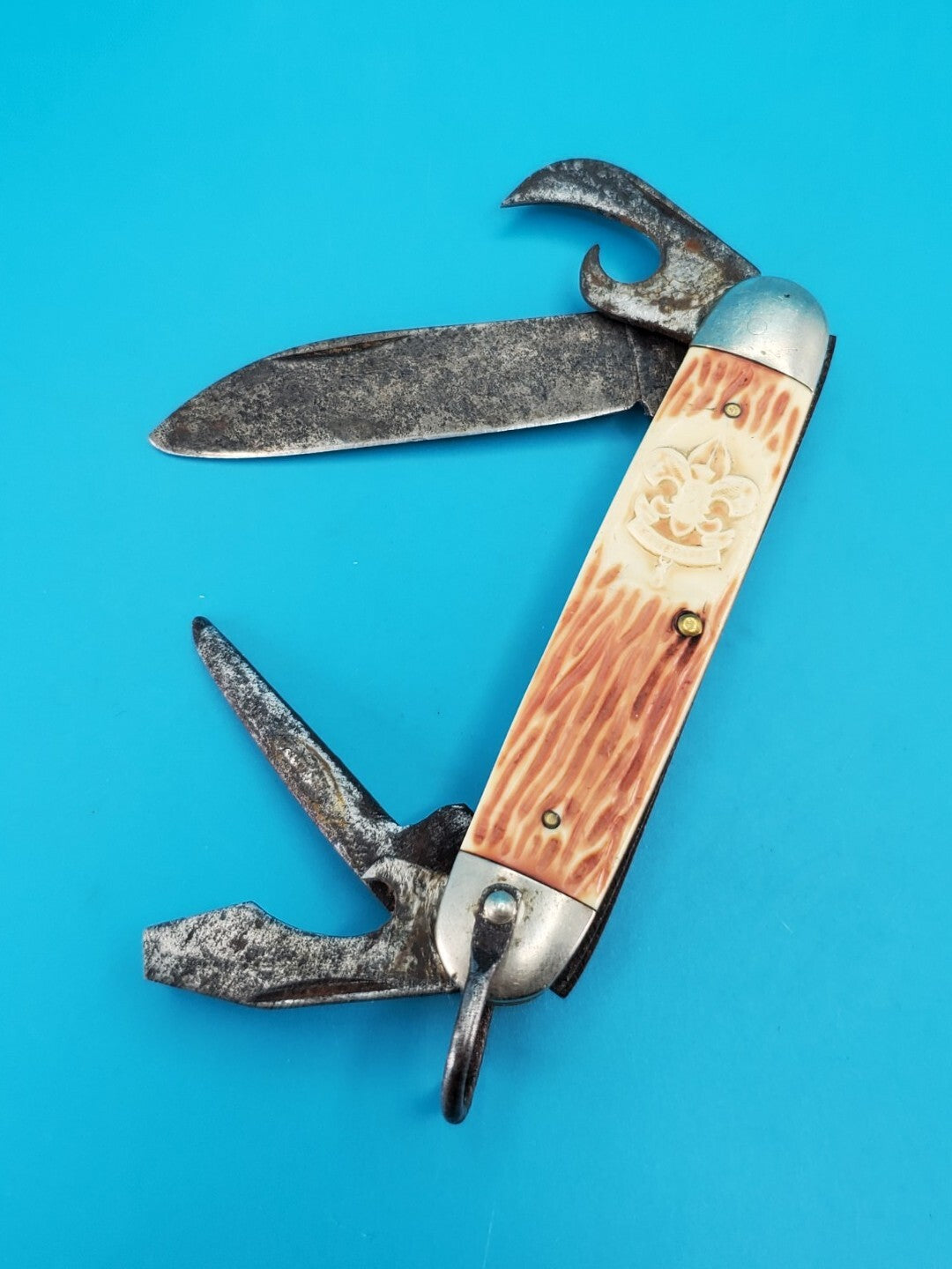 Vintage Imperial Providence RI 4 Blade Boy Scout Multi Tool Pocket Jack Knife