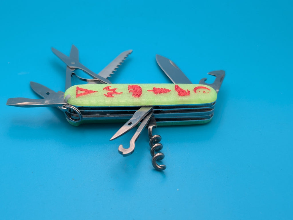 Custom Victorinox Huntsman Firefly Green Glow in the Dark Swiss Army Knife, 91mm