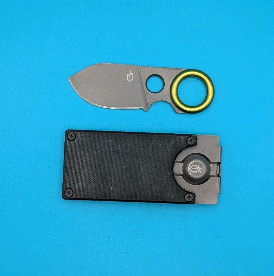 Gerber GDC Money Clip Knife Finger Loop EDC Credit Card Holder G10