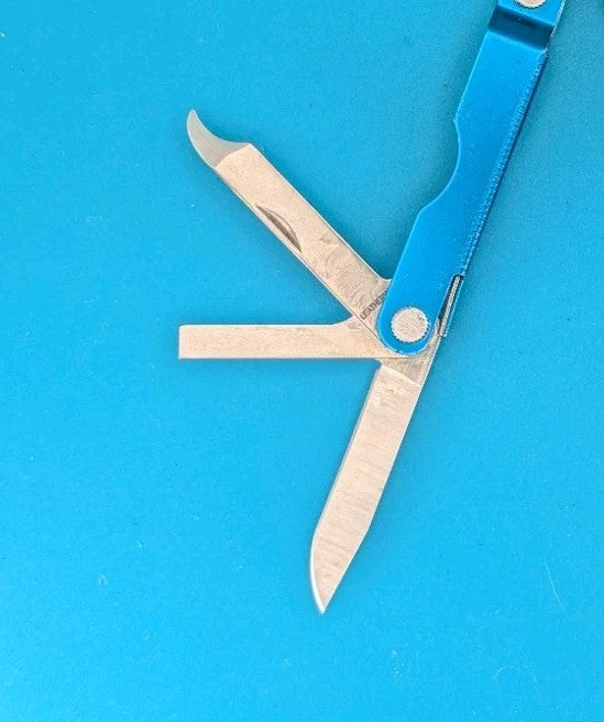 Leatherman Micra Multi-Tool, Knife, Scissors, Key Ring, Blue! *BP SAFETY*