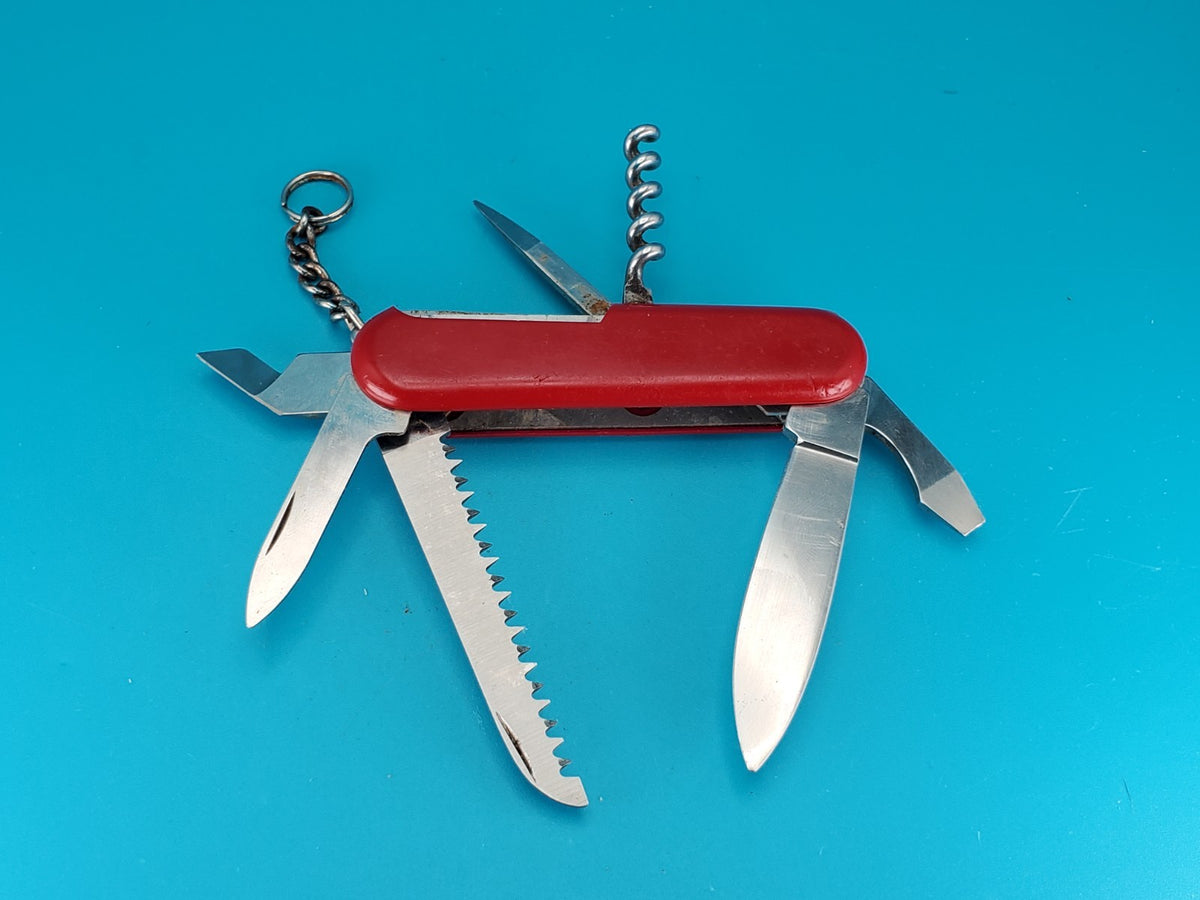 Vintage Wenger 1.13.51 Swiss Army Knife Multi Tool! Red! With Dog Can Leg Opener
