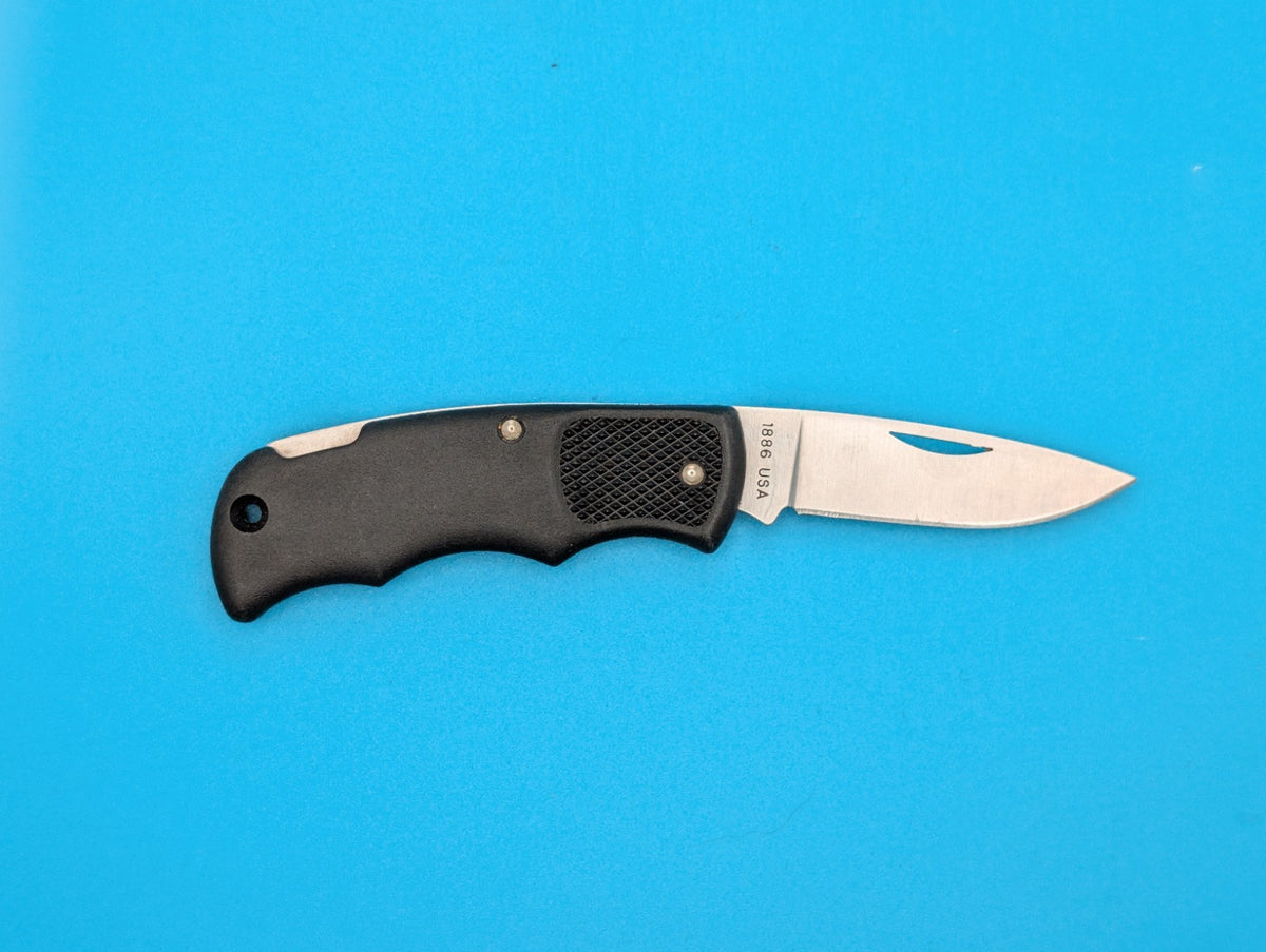 Cutco 1886 Plain Edge Blade USA Lockback Knife! Black Handle!